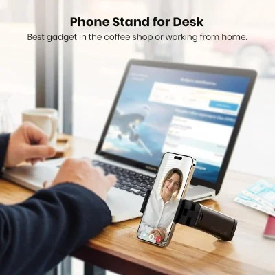 Clearlock Universal Phone Holder For Airplane, Home And Office With 360 Degree Rotation - Black